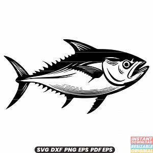 Thon rouge poisson de mer océan mer pêche en eau salée gros gibier sushi sashimi cuisine délicatesse attraper trophée poisson SVG DXF PNG coupe fichier - Etsy France