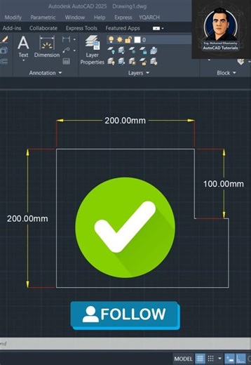 كيفية إضافة نص على الأبعاد في الأوتوكاد 🔧#autocadtips #autocad #architecture #cad #autocaddrawing