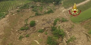 Drone video shows major mudslide in Italy as death toll continues to rise from torrential flooding