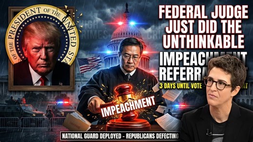 The countdown has begun. 🇺🇸 In a move that has shocked Washington, a Federal Judge has formally transmitted impeachment evidence to Congress while the trial remains active. With the 72-hour rule triggered and 220 House members signed on, the political landscape of the United States is facing its most dangerous moment in modern history. Inside this investigative report: • The details of Judge Ma’s unprecedented referral. • Why the National Guard has been deployed in D.C. • Republican defections