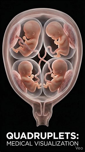 Quadruplets babies development inside the womb 😍 #fetaldevelopment #pregnancy #duringpregnancy #baby