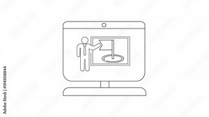 Online Presentation Outline - Business Training on Computer Screen.