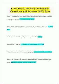 iCEV Elanco Vet Med Certification Questions and Answers 100 Pass2036