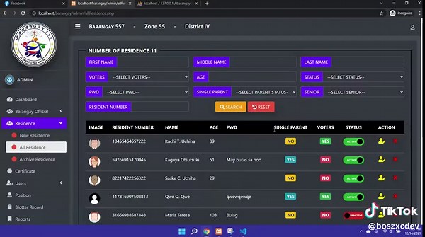 Barangay Management System Using PHP