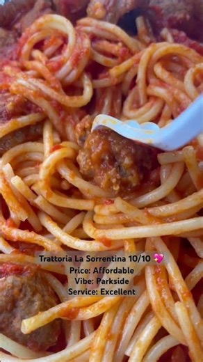 Trattoria La Sorrentina Spaghetti and Meatballs 🏆 #pasta #dailyvlog #foodie #foodlover #foodshorts