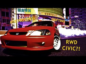 Assetto Corsa - Drifting a RWD Civic!!!
