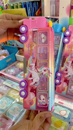 Bus Geometry Box with Sharpener Available in Two Colors