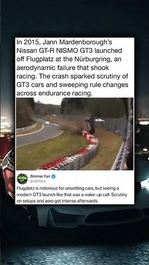 In 2015, Jann Mardenborough's Nissan GT-R NISMO GT3 launched off Flugplatz
