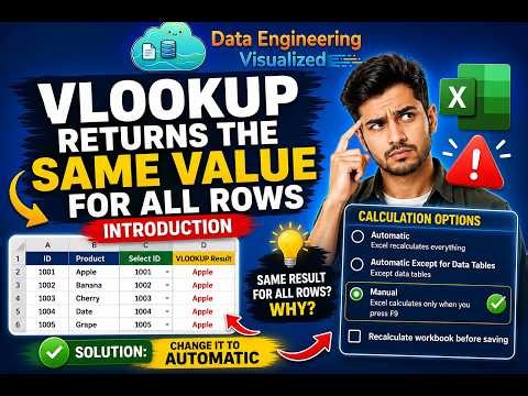 Excel Formulas Not Updating? Fix Calculation Options (Automatic vs Manual Explained)