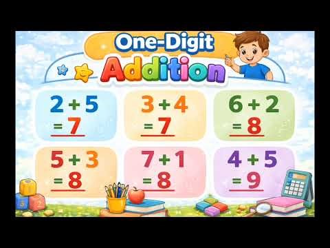 UKG & Class 1 Maths | Addition for kids | 1 Digit Addition |Counting &Word Problem #LittleMathsWorld