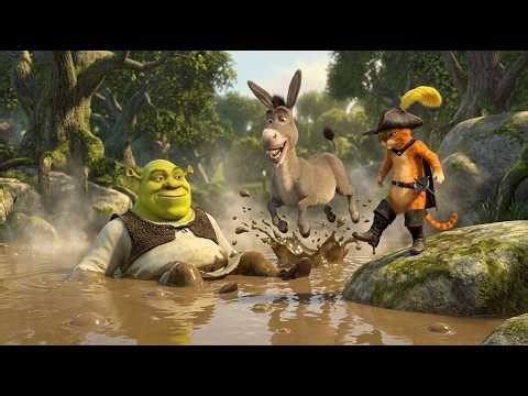 Shrek : The Swamp Mud Spa Experiment! Donkey & Puss Make a Funny Mess | Shrek and Friends Toons