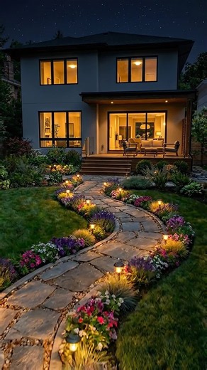 Glowing Garden Pathway Ideas for Backyard Makeover