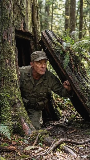 Survival Shelter | The Tree That Isn't What It Seems hidden survival shelter built inside a massive tree trunk. What looks like a normal forest scene reveals... | Instagram
