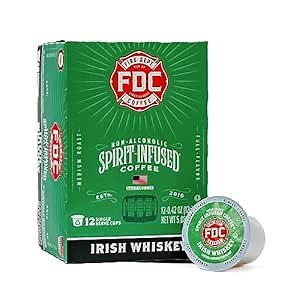 Fire Department Coffee - Gives Back to Firefighters - Irish Whiskey Infused K Cups - Non-Alcoholic - Roasted in the USA - Made with Premium Coffee Beans - Veteran Owned - 12 Single Pods