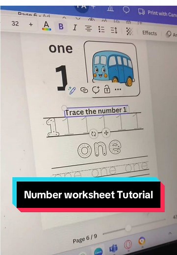 Number Worksheet Tutorial with Canva