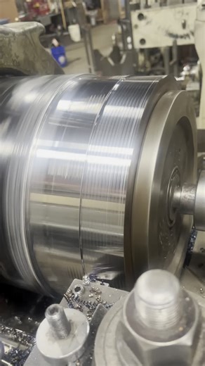 Some more machining on this Cat 990 bucket cylinder body, all prepped for the new end, time to make the new 350lb flange #machinist #fyp #metalwork #cnc #machineshop