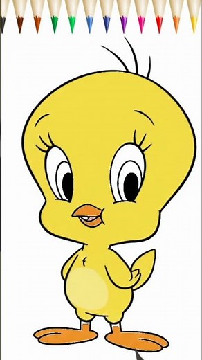 🐥 Tweety Bird Drawing Tutorial | Easy Cartoon Sketch for Beginners #shorts #drawing #cartoon #art