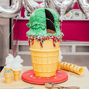 224K views · 4.7K reactions | Finally, an ice cream cone that won't melt!  Because this cone is actually cake. We caked this cone using Yo's Ultimate Vanilla Cake recipe. Then, we made the mound of ice cream from Yo's chocolate cake — because chocolate and vanilla is the best of both worlds.  We spread on mint chocolate chip buttercream and added a chocolate ganache drip and giant fondant sprinkles for a cone any ice cream parlor would be proud of! | How To Cake It | Facebook