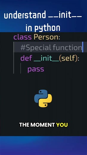 Do you know what is __init__ in python and why we write it in python classes. #python #coding