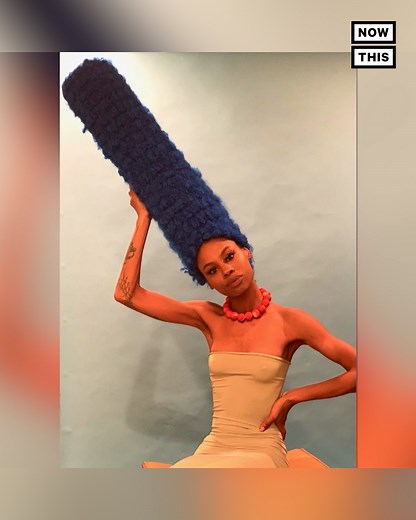 What’s blue, shaped like a beehive, and two feet tall? This California woman’s handmade Marge Simpson wig | NowThis