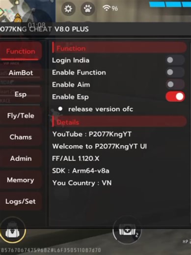 MOD MENU 2077KNG IMGUI ANTIBAN CÂN ACC CHÍNH. #freefire #hackfreefire #ob52 #xuhuong #fyp