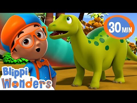Blippi Wonders - Biggest Dinosaur Adventure + More! | Blippi Animated Series | Cartoons For Kids