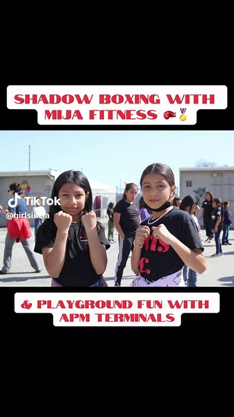 We had a SUPER FUN FRIDAY with @Mija Fitness 🥊🥊 The girls participated in a shadow boxing workshop and recieved brand new playground equipment from @APM Terminals!! Thank you to everyone that came out ⚽️🏀🏈⚾️🏓🥅⛳️#girlsincla #shadowboxing #dayofplay #strong #mijafitness