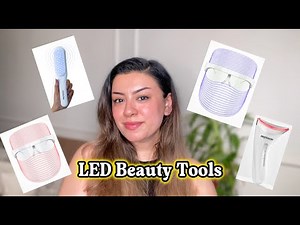 Reviewing all my LED Beauty tools! LED Light Therapy Face Mask Benefits, LED Comb for hair growth
