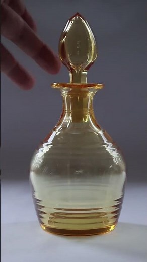 Stuart Crystal Miniature Amber Stratford Pattern Decanter, circa.1930s - Antique Glass Decanter