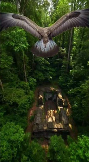 😨 Hawk GoPro Footage Reveals a Hidden Lost City #animaltransformation #shorts