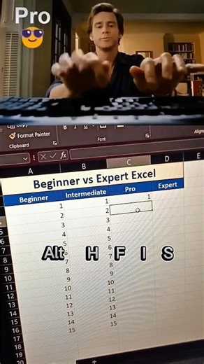 Beginner vs expert excel...#excel #shorts