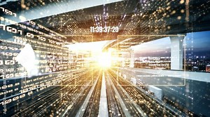 Software development, application programming code and tacit computer coding . Concept of smart digital transformation and technology disruption that changes global trends in new information era .