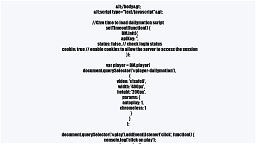 dailymotion api initial play