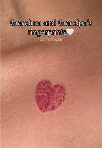 Grandma and Grandpa's Fingerprint Tattoo Design Ideas
