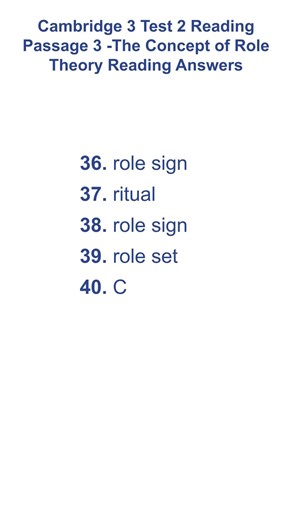 Cambridge 3 Test 2 Reading Passage 3 - The Concept of Role Theory Reading Answers 22.12.2025