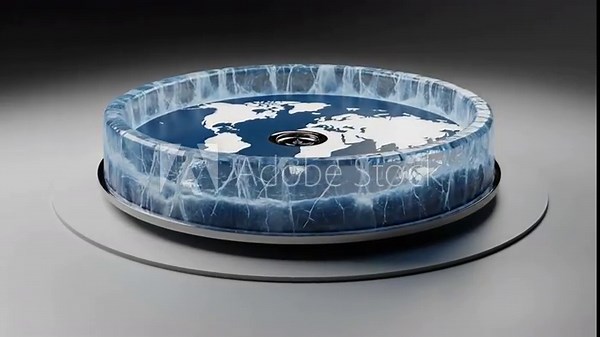 Conceptual 3D Animation of a Flat Earth Model with Ice Wall