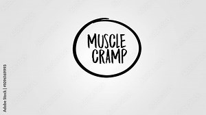 Muscle Cramp is a sudden, unexpected tightening of one or more muscle, mind map text concept background