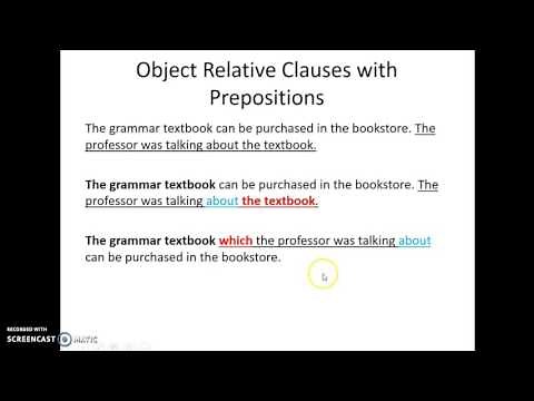Object Relative Clauses with Prepositions