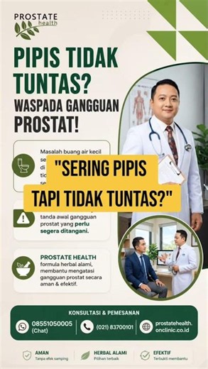 "Sering pipis, terutama malam hari? Kenali tanda awal gangguan prostat."