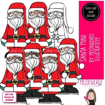 Santa clip art, Diverse clip art, Christmas clip art Mini