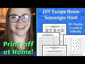 DIY ESCAPE ROOM you can PRINT AT HOME! Scavenger Hunt style with over 30 Puzzles and Ciphers!