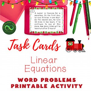 Christmas Task Cards - Linear Equations Word Problems