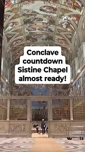 839K views · 2.9K reactions | Here are the first images of Michelangelo’s majestic Sistine Chapel almost ready to welcome the cardinal electors for the upcoming conclave on May 7. | ACI Africa | Facebook