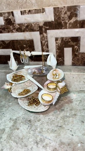 DIY Jewellery Organizer with shells 🐚 💍#craft #diyprojects #diyproject #shells #seashellart