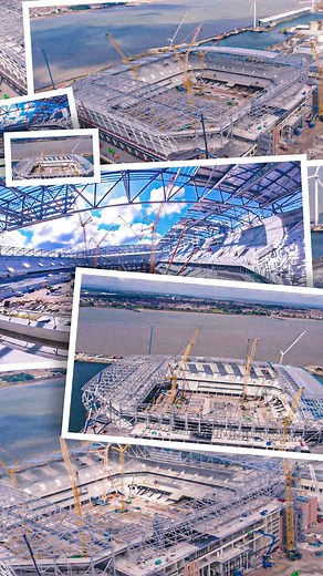 Here’s a look at how Everton’s new stadium is shaping up 🚁🏗️ | Sky Sports