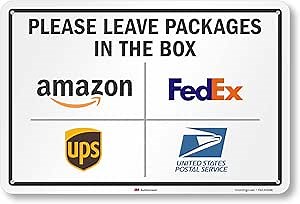 SmartSign 12 x 18 inch “Please Leave Packages In The Box” Delivery Instructions Sign, 63 mil Aluminum, 3M Laminated Engineer Grade Reflective Material, Multicolor, Made in USA