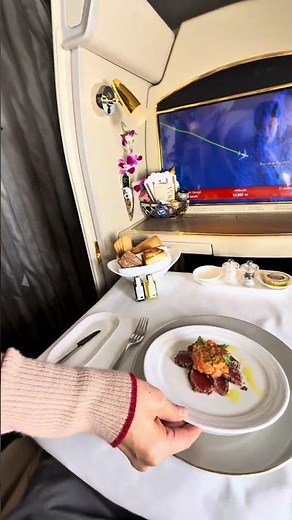 Dining in the air ‪@emirates‬ #firstclass #flight #emirates