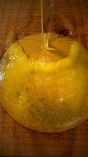 Yellow Gel on Dark Stained Wood Cutting Board #cleaning #deepclean