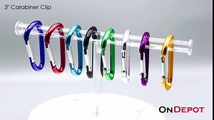 ONDEPOT 3" Aluminum Carabiner D Shape Buckle Pack, Keychain Clip, Spring Snap Key Chain Clip Hook Buckle