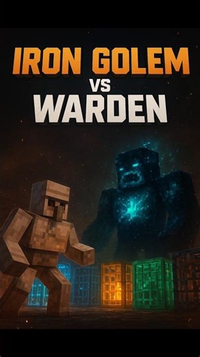 Iron Golem ⚔️ vs Warden 😱 Glass to Bedrock Challenge | Minecraft Shorts